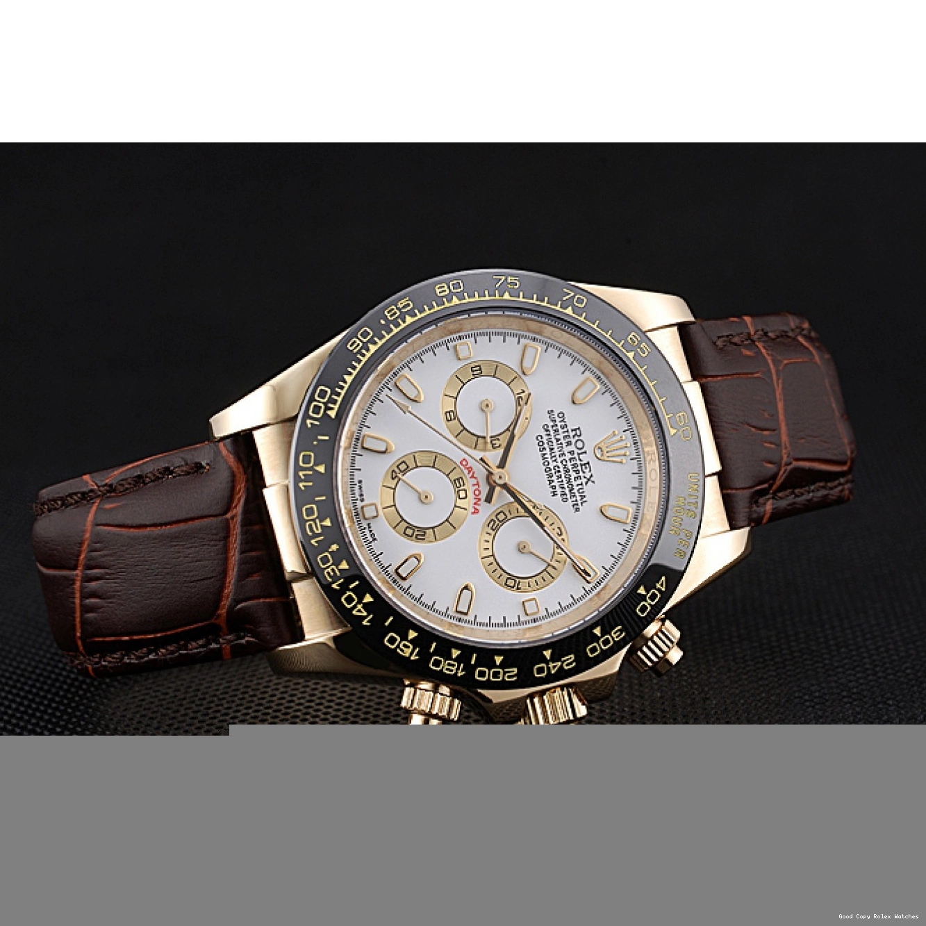 Best AAA Replica Sites Rolex Daytona Case Brown Cosmograph 622633 Dial Bracelet Gold White Leather 0629